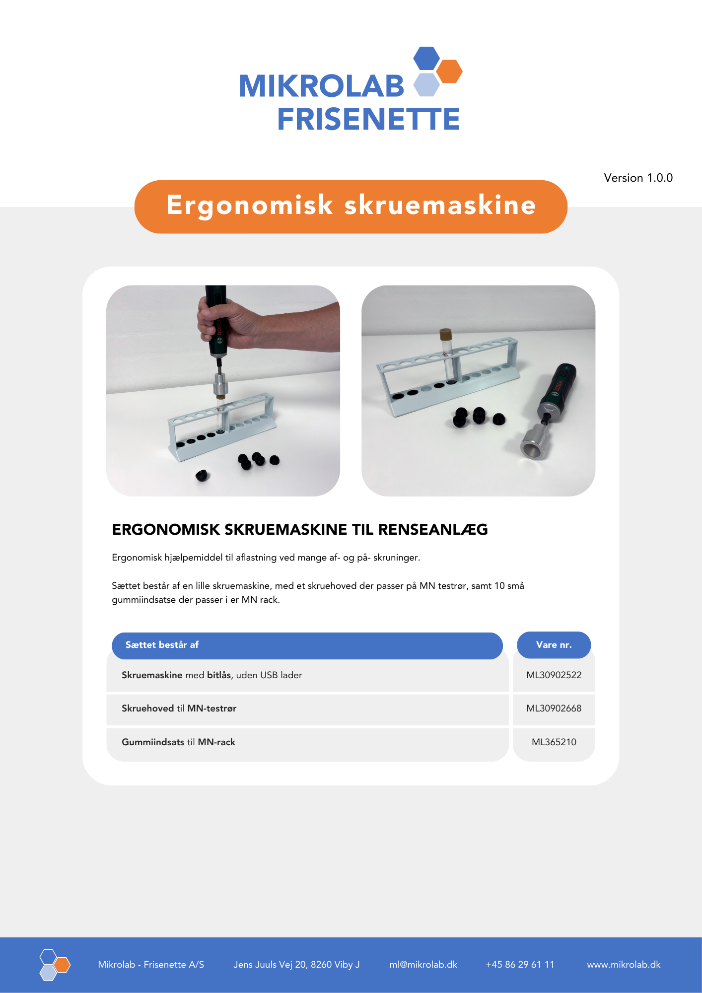 

Ergonomisk skruemaskine renseanlæg flyer

